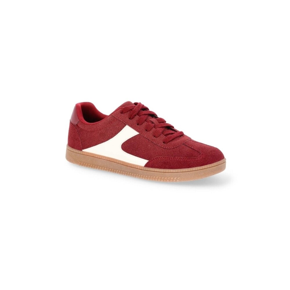 NEW No Boundaries Lace Up Sport Sneakers Burgundry/White Women's 10